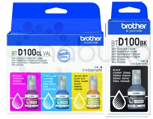 Tusze Brother BTD100 czarny + kolory